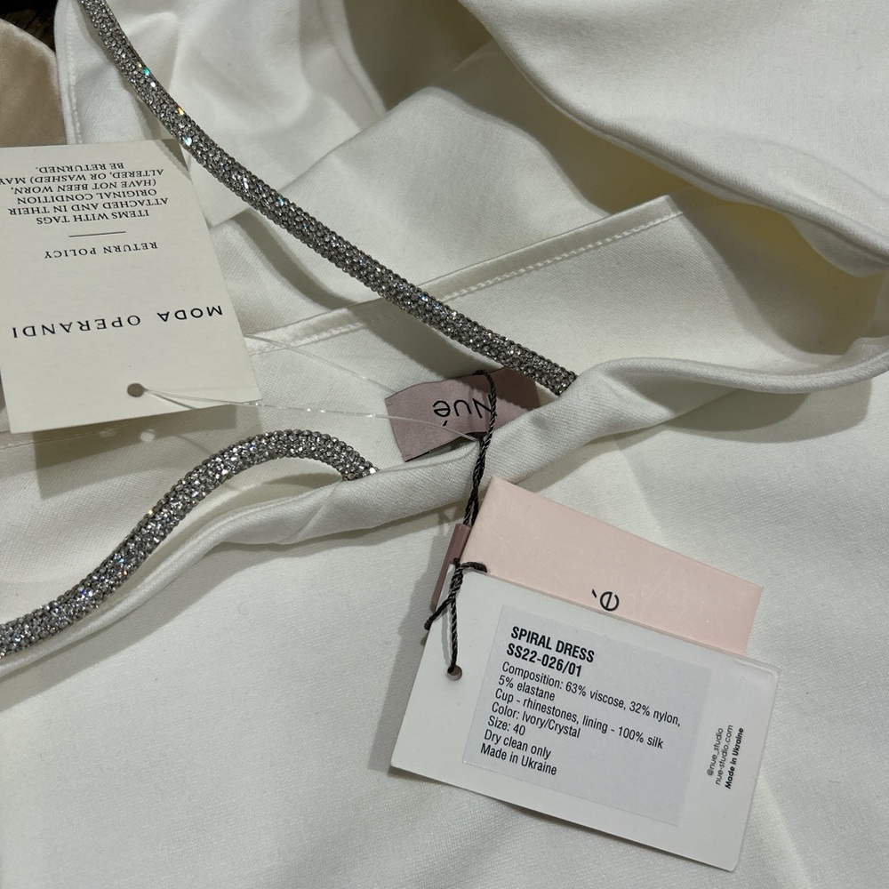 Nué nue studio spiral rhinestone cup detailed one shoulder jersey mini dress - Picture 6 of 11